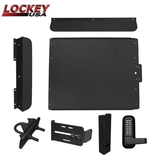 ED60B Edge Panic Shield Security Kit In Black - Panic Shield, EDSB Strike Bracket, EDGB200,285P Keyl